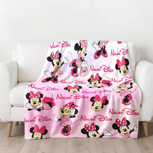 Personalized Watercolor Mouse Blanket