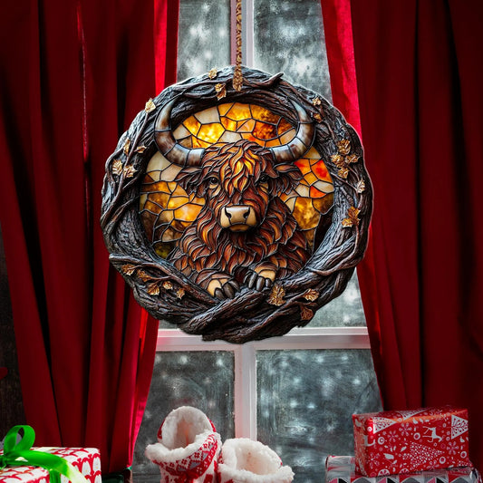 Highland Cattle Wood Ornament