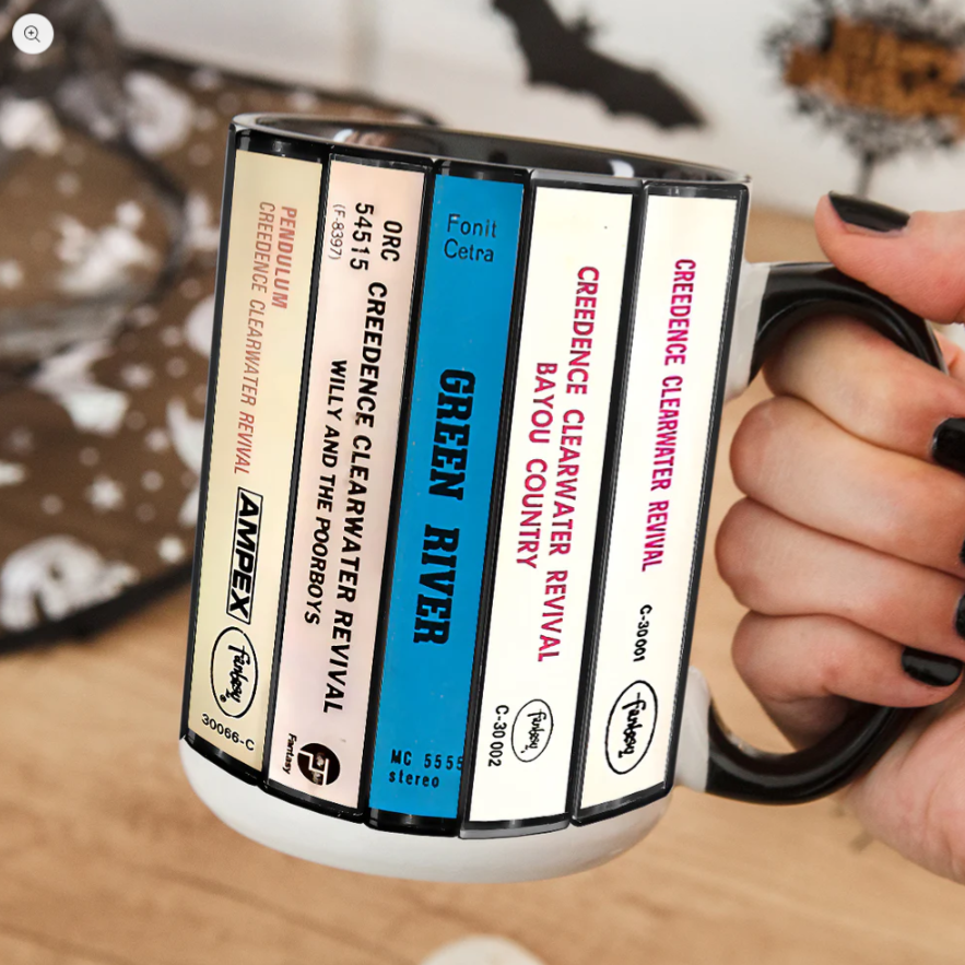 Creedence Clearwater Revival Albums Cassette Collection Retro Accent Mug