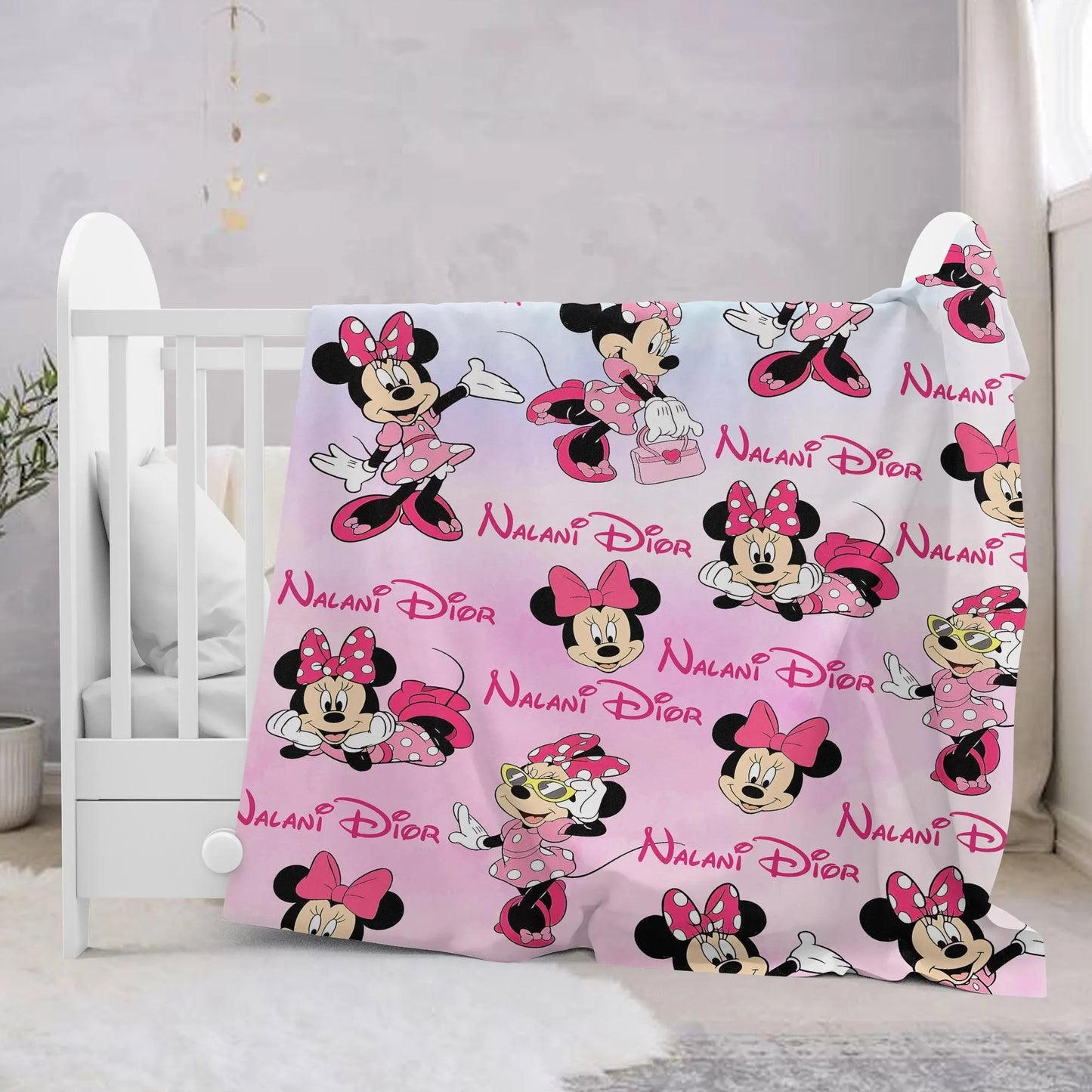 Personalized Watercolor Mouse Blanket