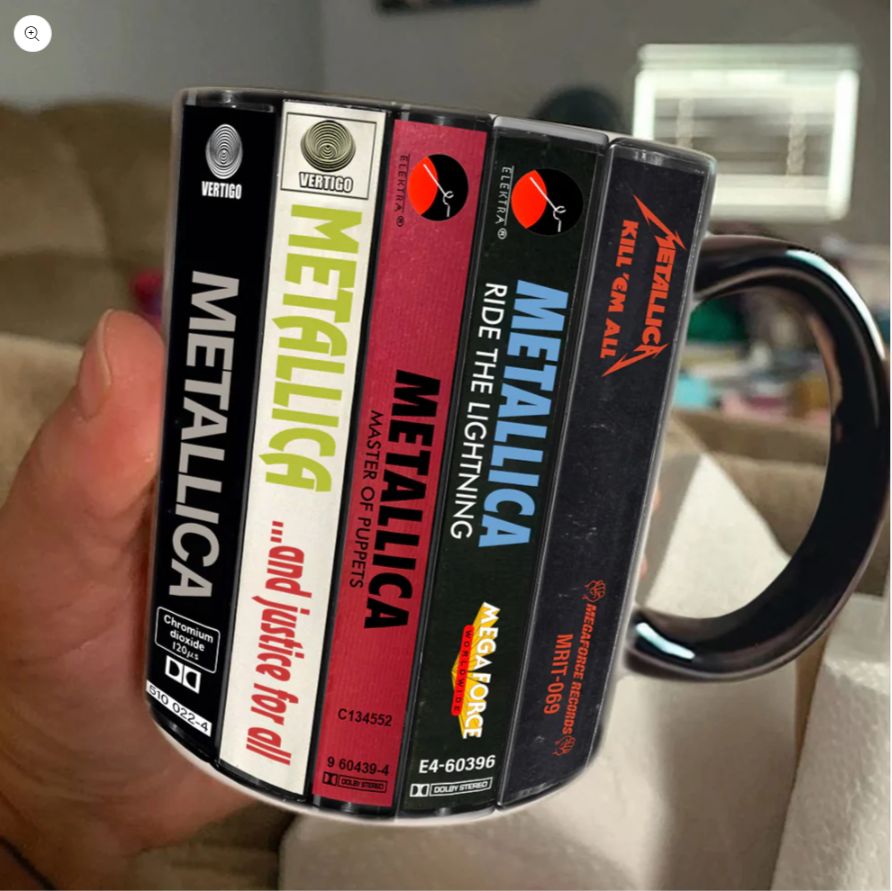Metallica Albums Cassette Collection Retro Accent Mug