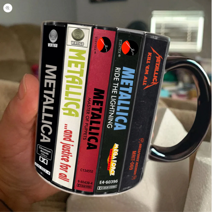 Metallica Albums Cassette Collection Retro Accent Mug