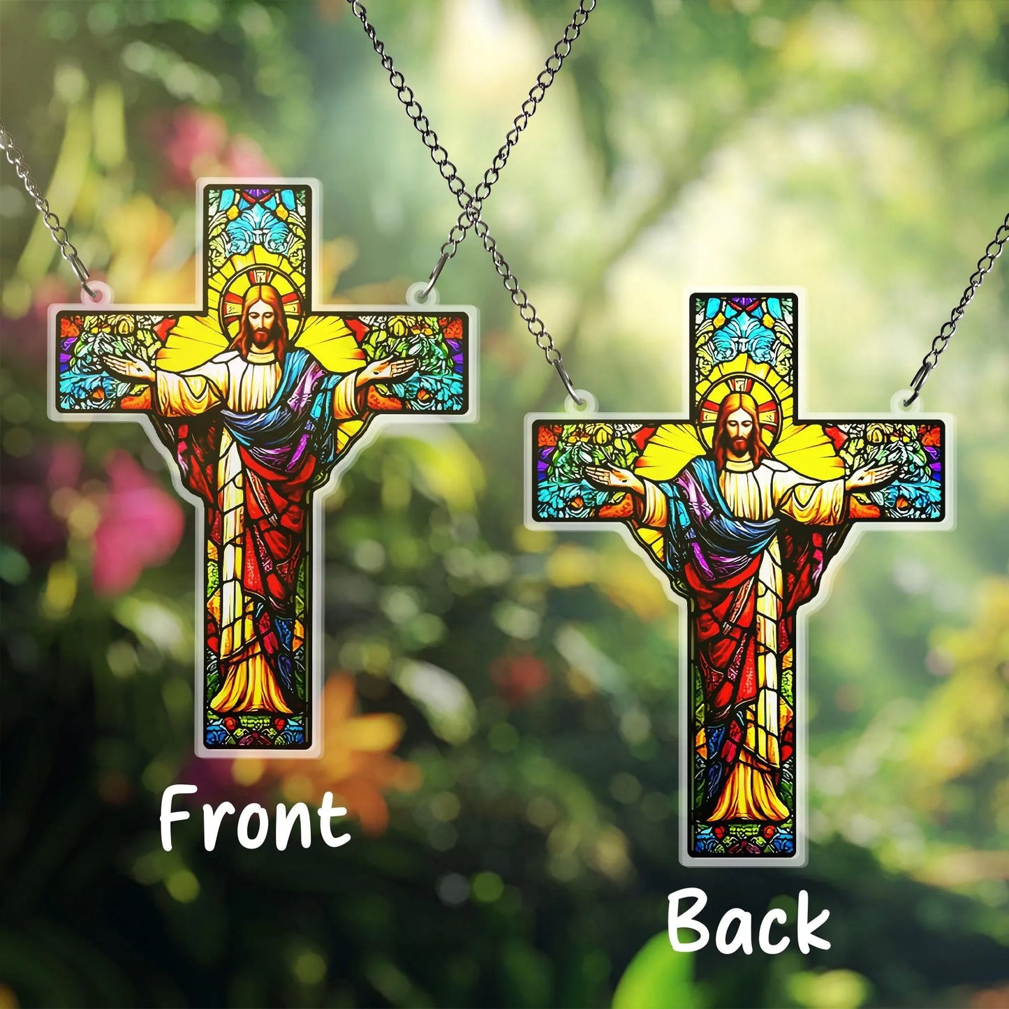 Jesus Cross Acrylic Window, Christian Acrylic Window Hanging