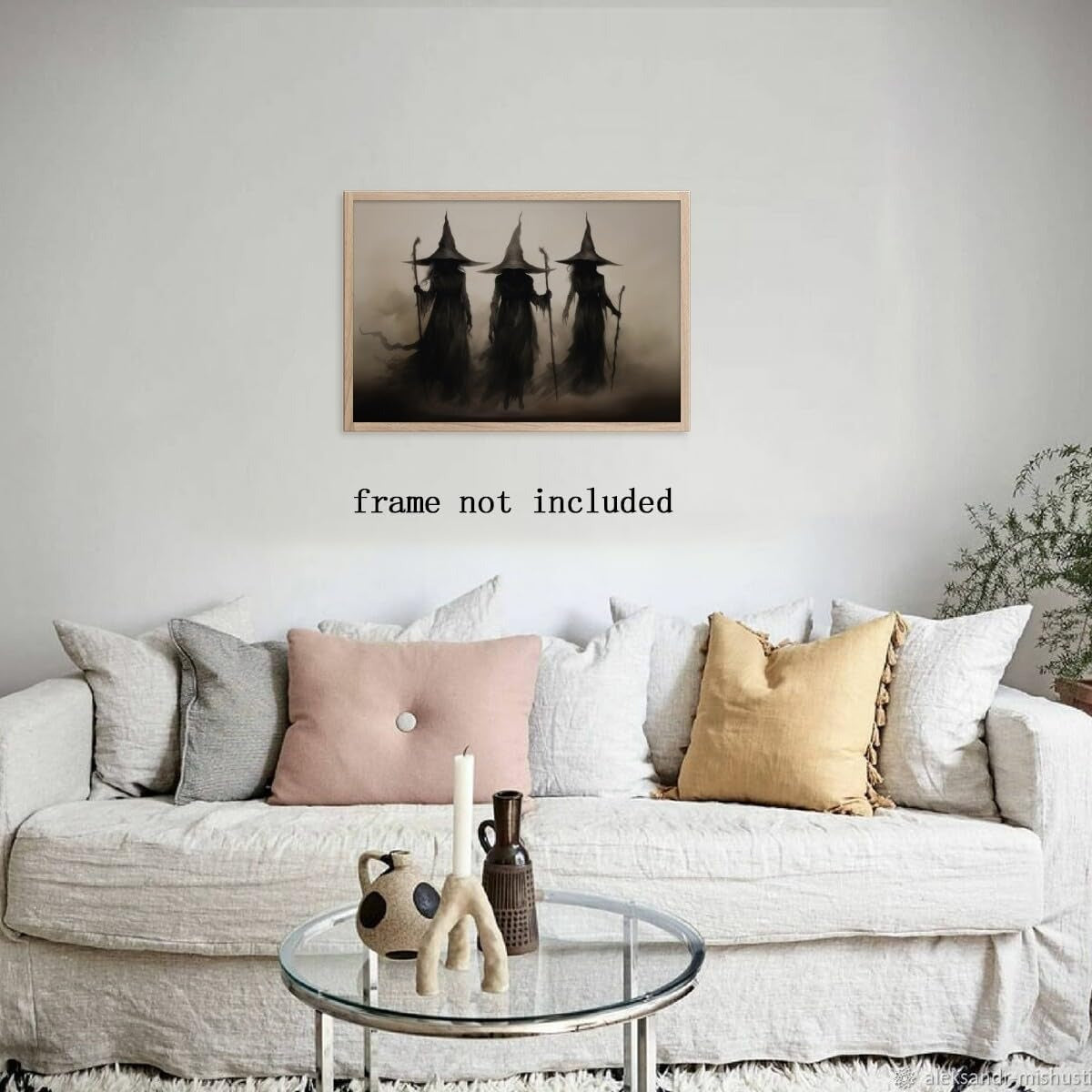 Witch Canvas, Witch Halloween Poster, Wall Decor