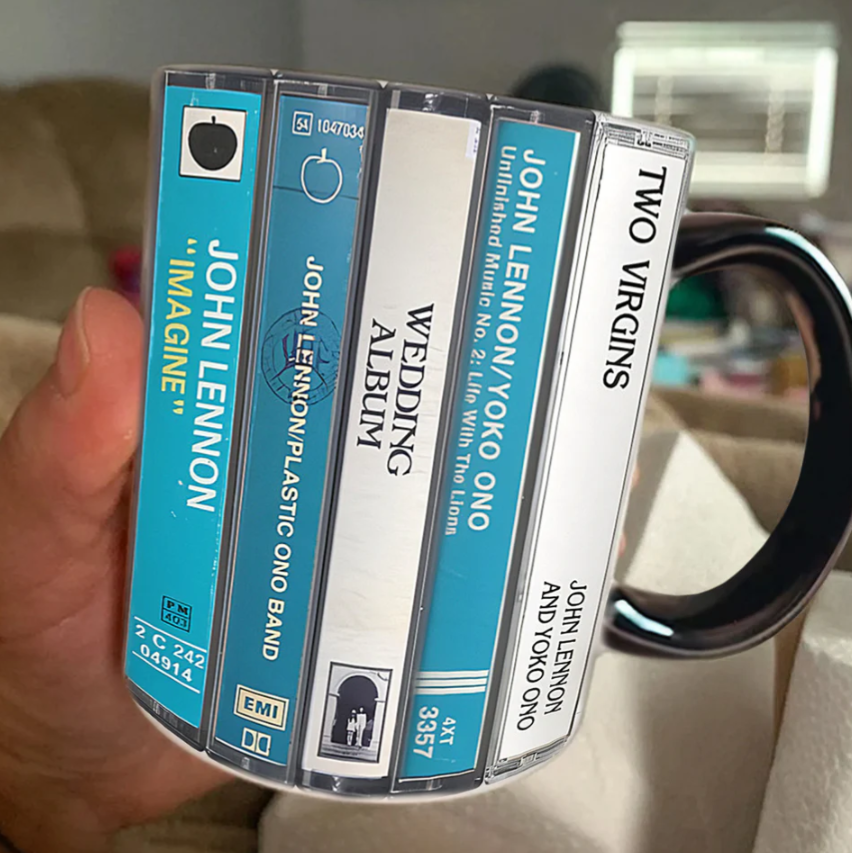 John Lennon Music Cassette Collection Retro Accent Mug