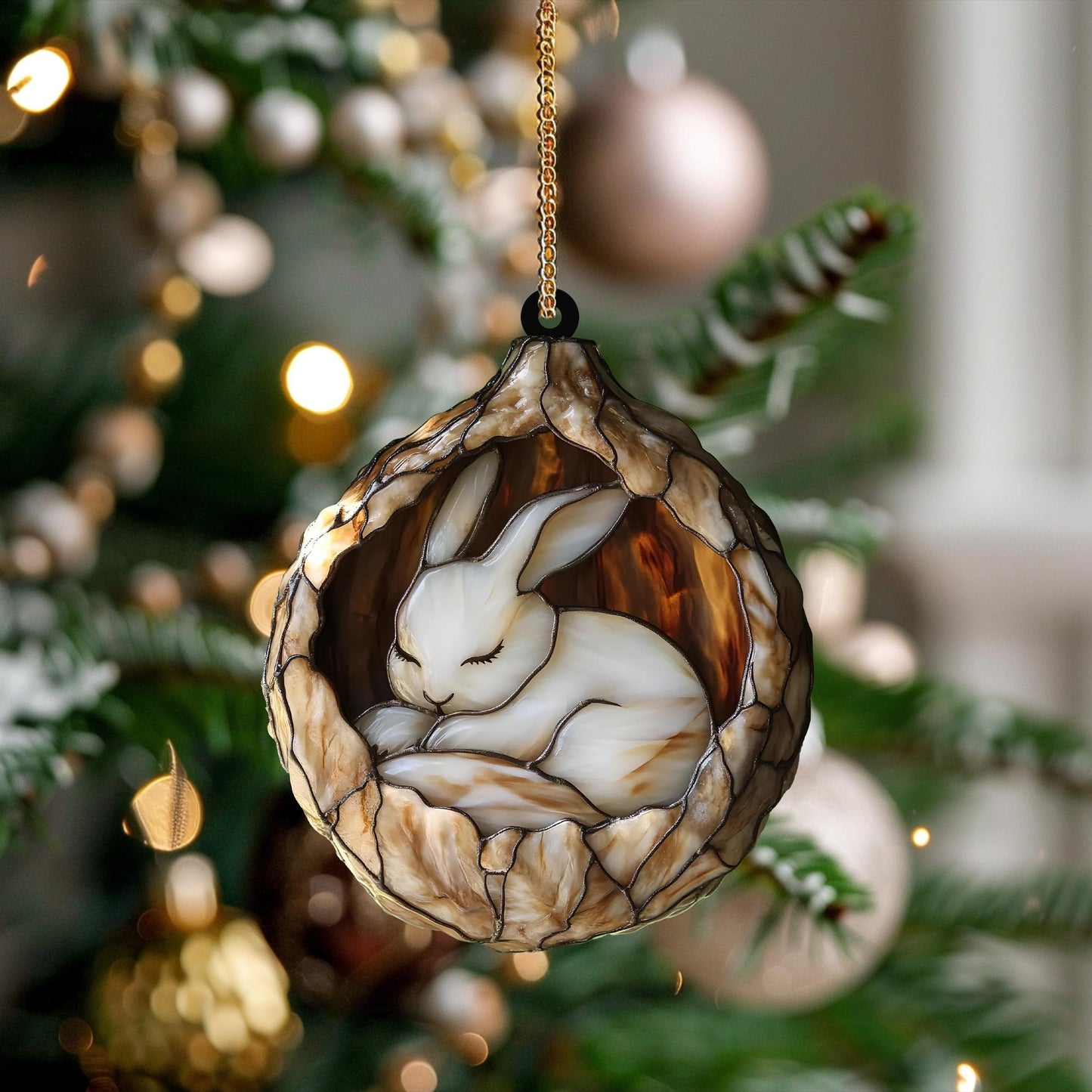 Cute Animal Rabbit Ornament Cute Animal Christmas Gift for Nature Lover