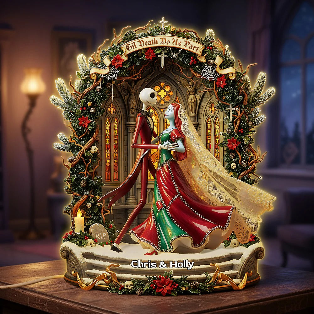 Gothic Dancing Couple, Personalized Gifts For Couple Acrylic Light Box