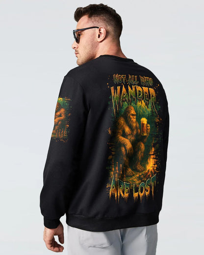 NOT ALL WHO WANDER ARE LOST BIGFOOT COMPASS ALL OVER PRINT