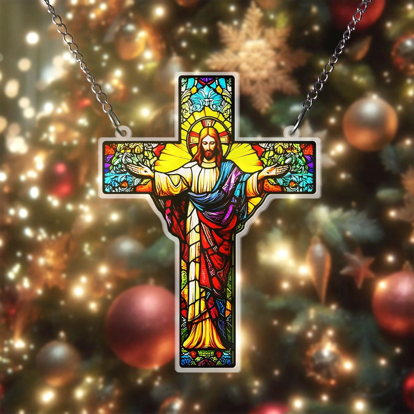 Jesus Cross Acrylic Window, Christian Acrylic Window Hanging