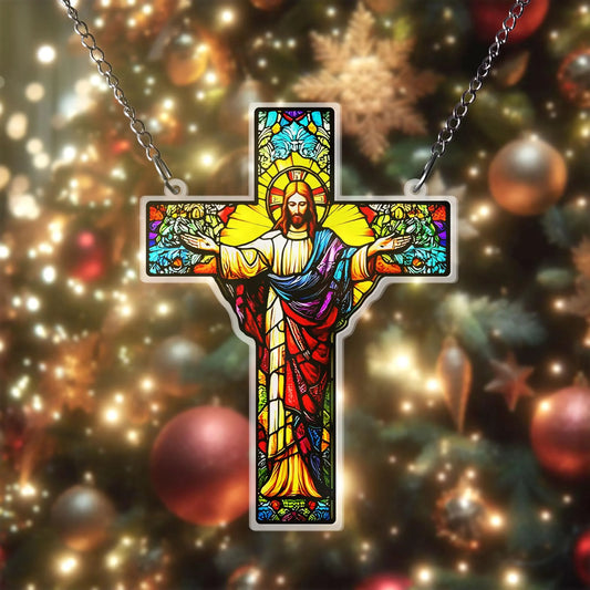 Jesus Cross Acrylic Window, Christian Acrylic Window Hanging