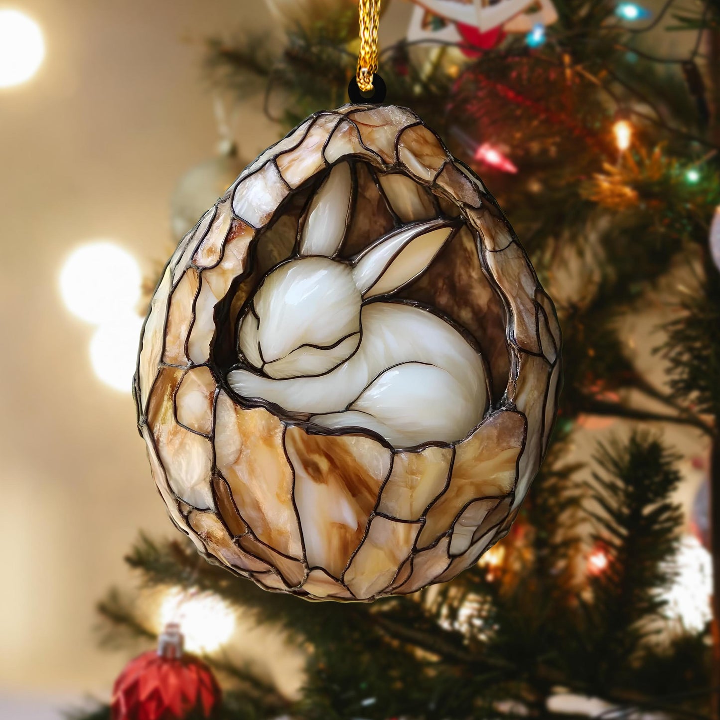 Cute Animal Rabbit Ornament Cute Animal Christmas Gift for Nature Lover
