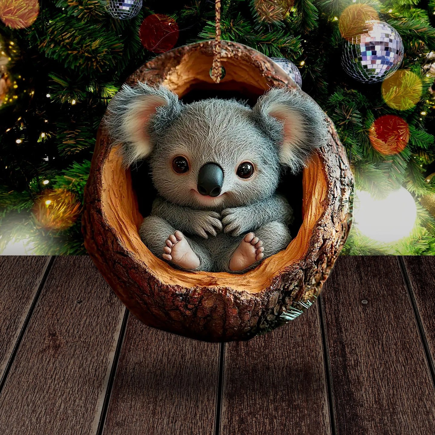Baby Koala Wood Ornament