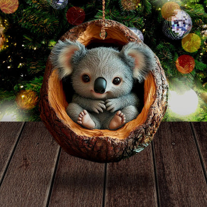 Baby Koala Wood Ornament