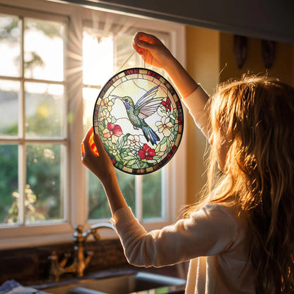Hummingbird Stained Glass Suncatcher