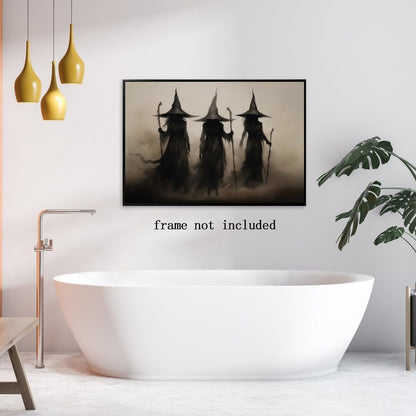 Witch Canvas, Witch Halloween Poster, Wall Decor