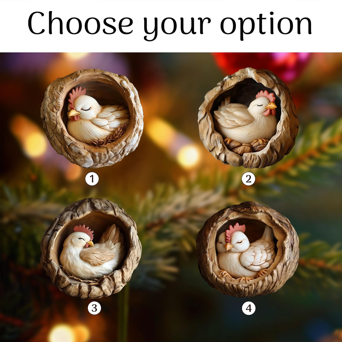 Chicken Wood Ornament Rooster Farm, Gift for Farmer Chicken Lover