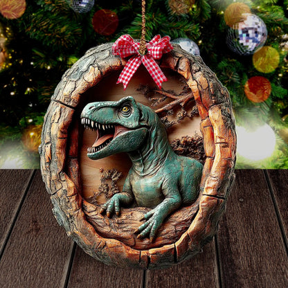 Cute Dinosaur Wood Ornament