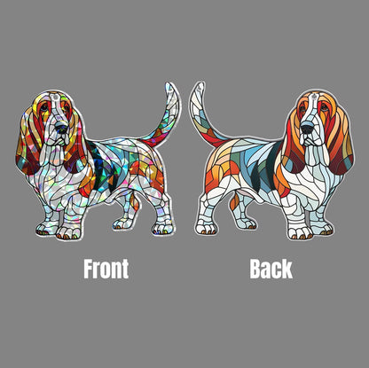 Hologram Basset Hound Acrylic Window Hanging