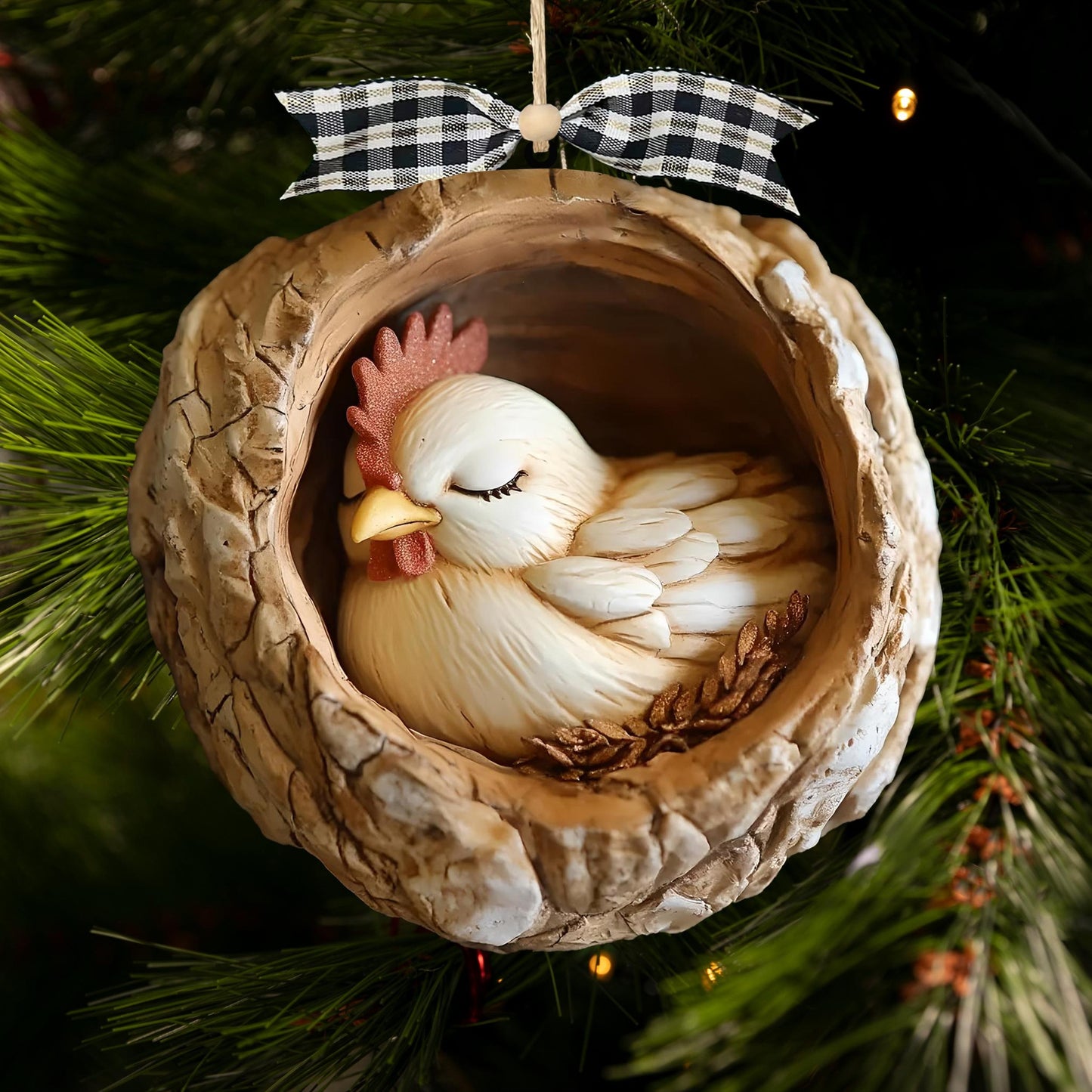 Chicken Wood Ornament Rooster Farm, Gift for Farmer Chicken Lover