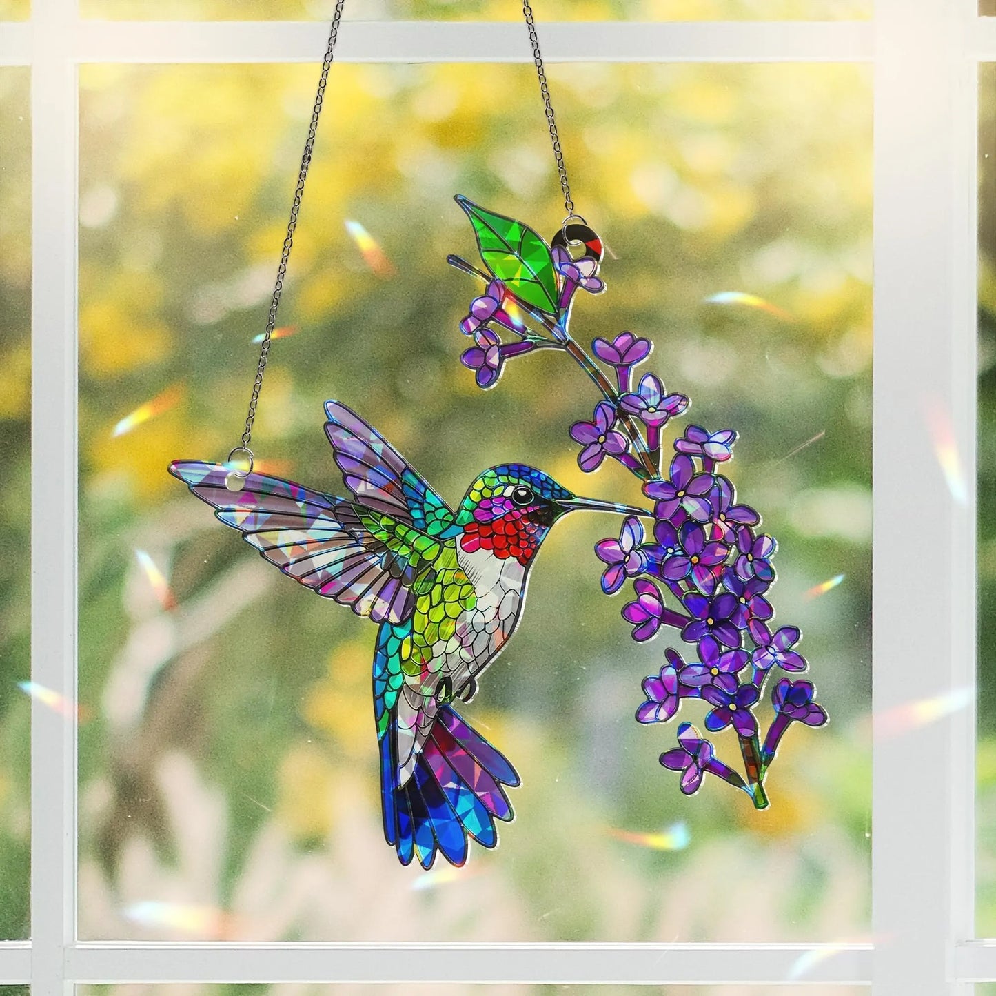 Hummingbird Holographic Suncatcher - Mother's Day Acrylic Window Hanging Gift for Mom