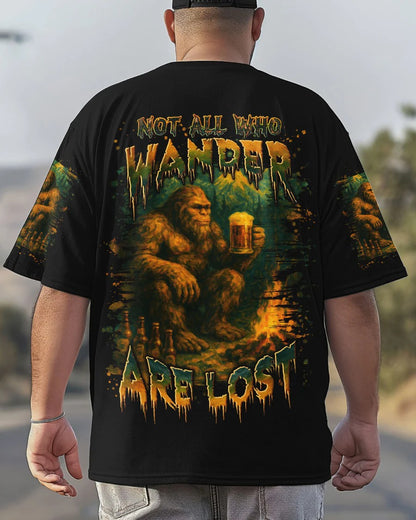 NOT ALL WHO WANDER ARE LOST BIGFOOT COMPASS ALL OVER PRINT