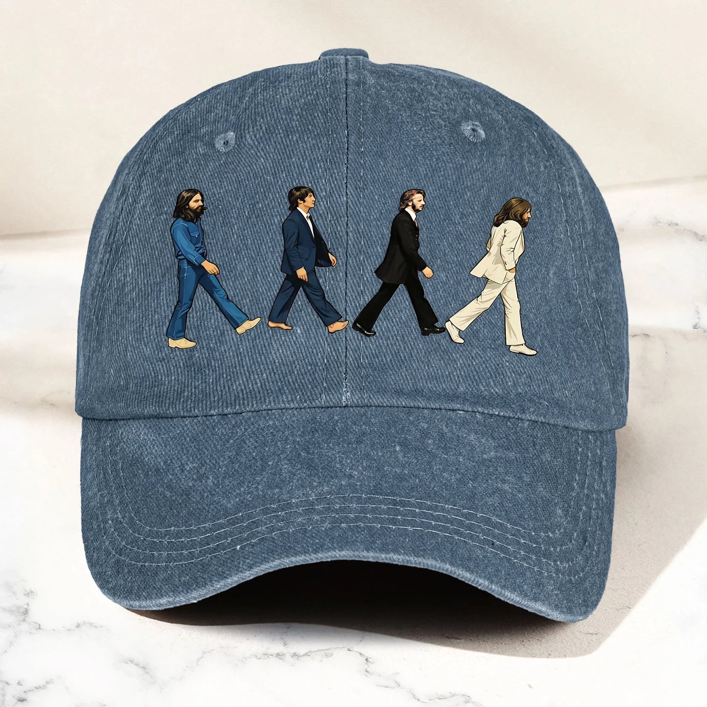 Abbey Road Denim Dad Cap - Retro Vintage Dad Cap Gift For Dad