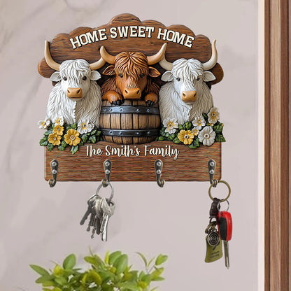 Home Sweet Home - Personalized Custom Shaped Key Rack