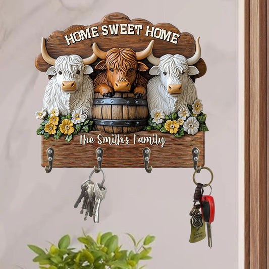 Home Sweet Home - Personalized Custom Shaped Key Rack