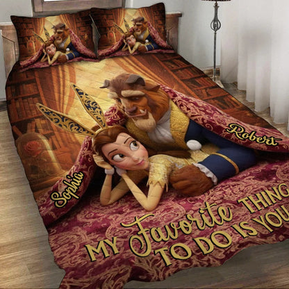 My Favorite Things To Do Is You - Personalized Couple Bedding Set