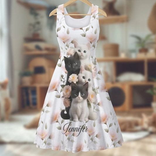 Cute Kittens - Personalized Sleeveless Dress