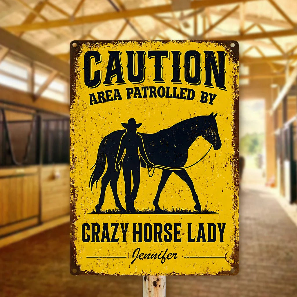 Crazy Horse Lady Area - Personalized Metal Sign