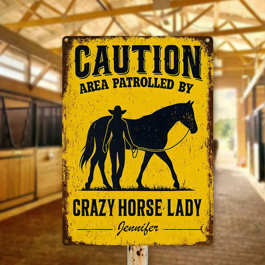Crazy Horse Lady Area - Personalized Metal Sign