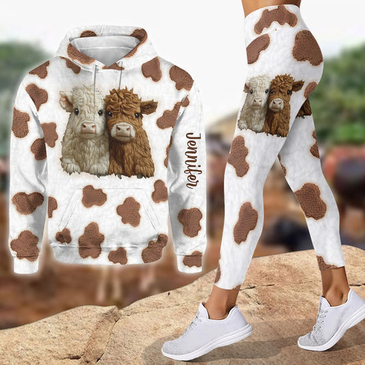 Adorable Highland Cows - Personalized Hoodie and Leggings