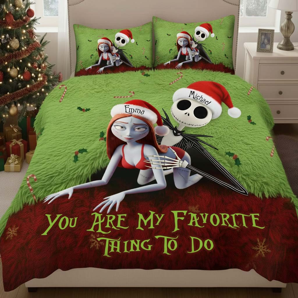 Favorite Thing To Do This Christmas - Personalized Couple Bedding Set