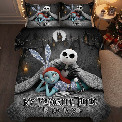 My Favorite Things To Do Is You - Personalized Couple Bedding Set
