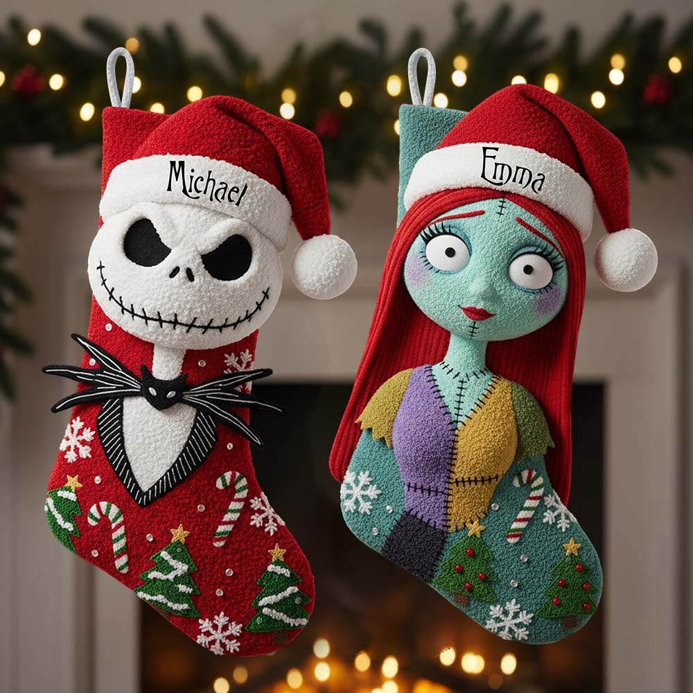 Personalised Couple Scary Christmas Stocking