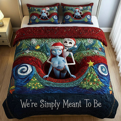 Gothic Holiday Love - Personalized Couple Bedding Set