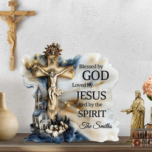 Blessed By God- Personalized Custom Shaped Acrylic Plaque