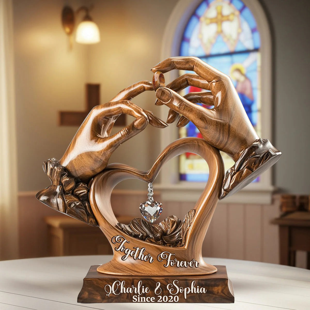 Engagement Wedding Anniversary - Personalized Custom Shaped Acrylic Plaque