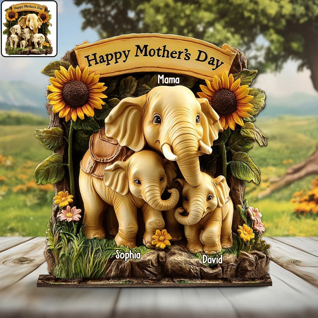 Happy Mother's Day - Personalized Mother 1 Layered Big Wood Freestanding