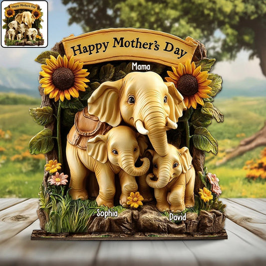 Happy Mother's Day - Personalized Mother 1 Layered Big Wood Freestanding