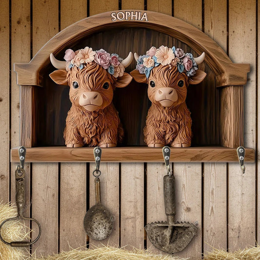 Cute Highland Cows -  Cow Custom Shaped Key Rack