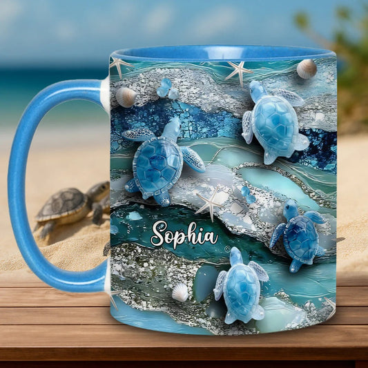 Love Turtles, Personalized Turtle Accent Mug