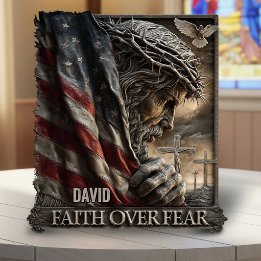 Faith Over Fear - Personalized Custom Shaped Acrylic Plaque