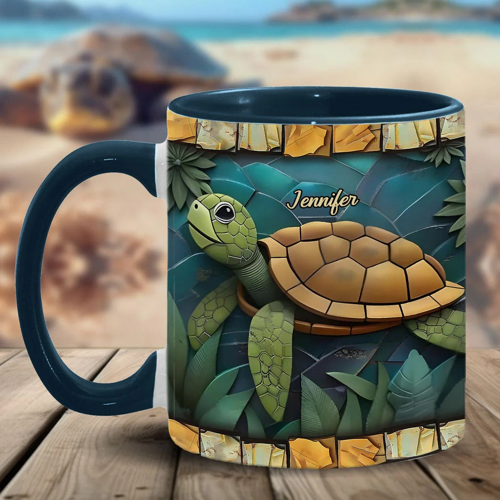 Adorable Turtle Mug, Personalized Accent Mug