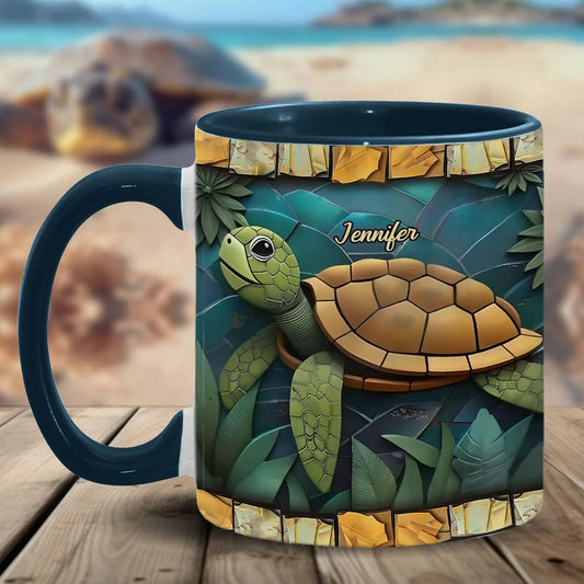 Adorable Turtle Mug, Personalized Accent Mug