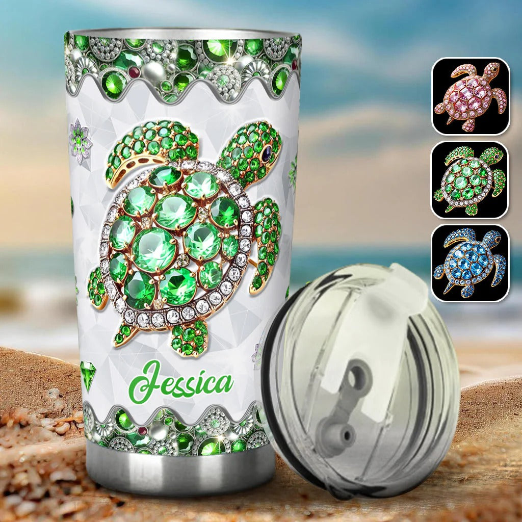 Personalized Love Turtles Tumbler