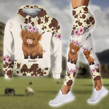 Just A Girl Who Loves Highland Cow - Personalized Hoodie and Leggings