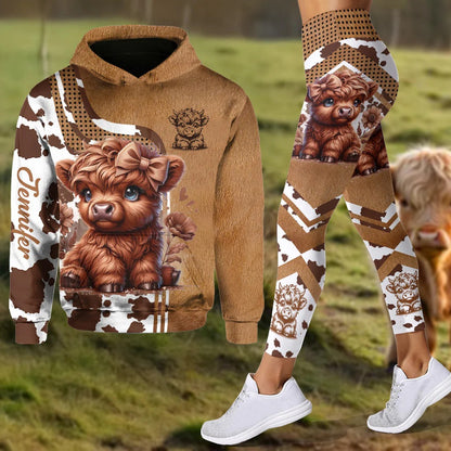 Personalized Sweetie - Highland Cow Hoodie and Leggings