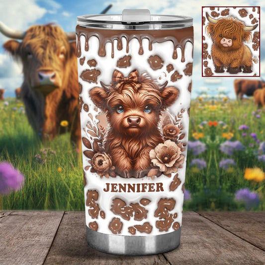 Personalized Beautiful Highland Cow Tumbler
